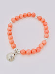 Chunky coral beaded bracelet.