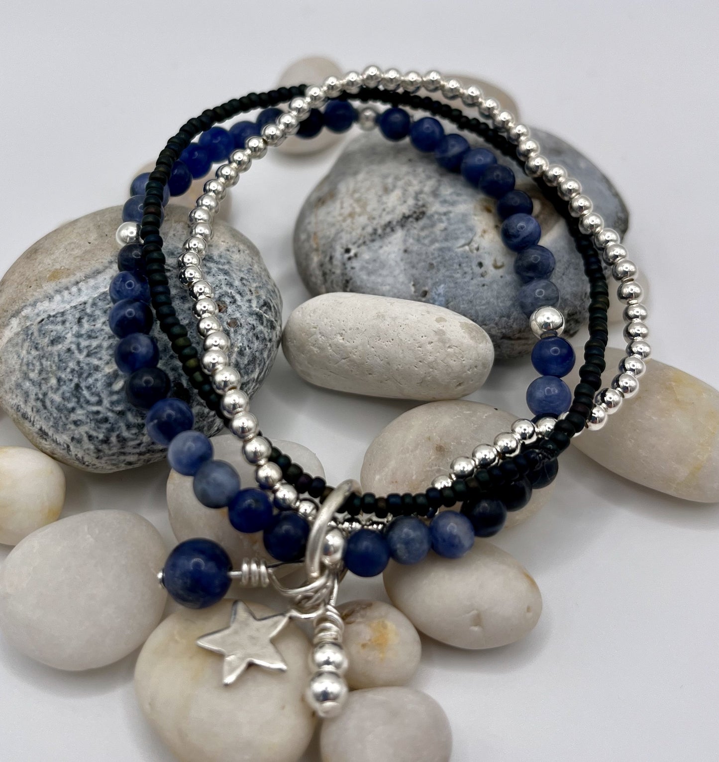 Star stacking beaded bracelet.