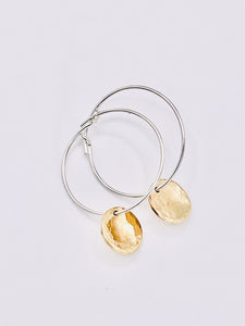 Gold shimmer hoops.