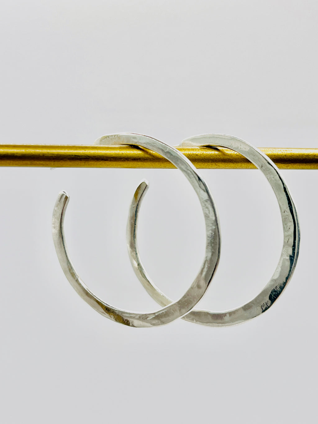 Textured Silver Hoops