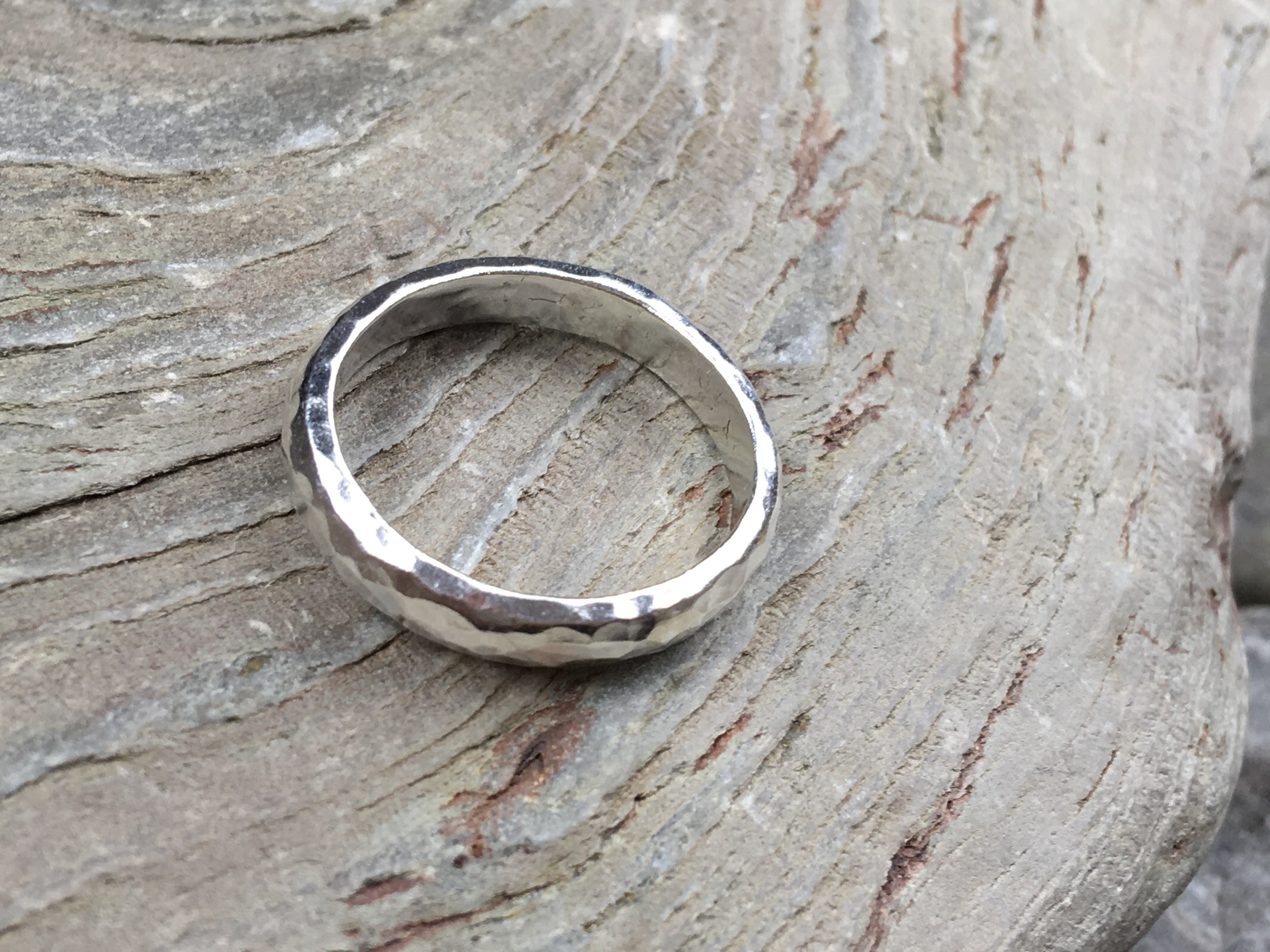 Silver shimmer patterned ring.